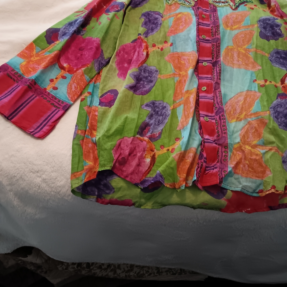 Travelling? Nwot  Colorful Women's Tunic Top -Antica Santoria By Giacomo CINQUE